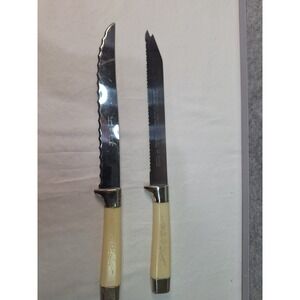 Regent Sheffield England Stainless Steel Knife Set Miracle Worker Vintage Cream